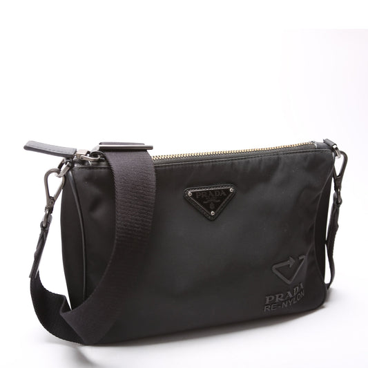 2VH113 Re-Nylon Small Zip Messenger Bag Black