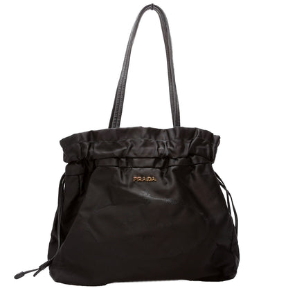Tessuto Nylon Logo Drawstring Tote Black