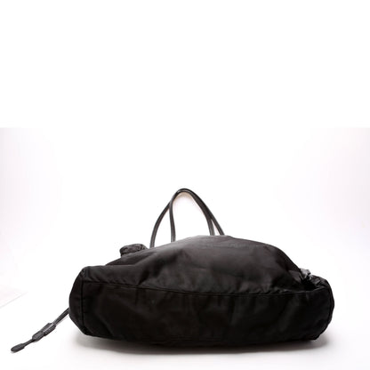 Tessuto Nylon Logo Drawstring Tote Black