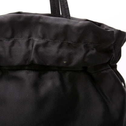 Tessuto Nylon Logo Drawstring Tote Black