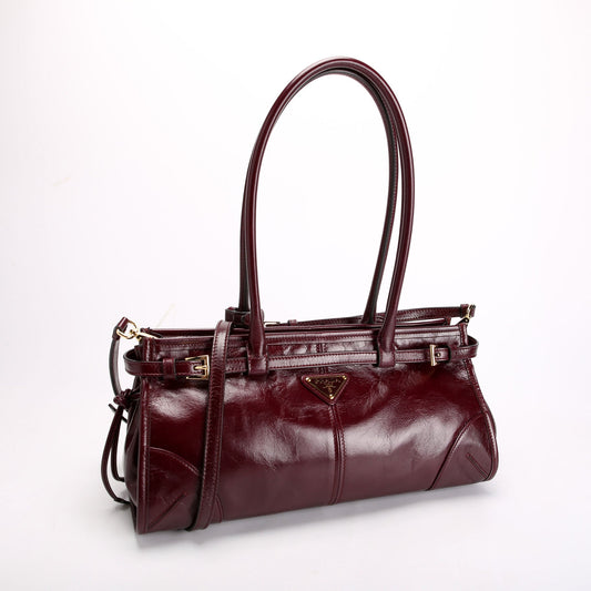 1BA426 Bonnie Medium Calfskin Shoulder Bag Maroon