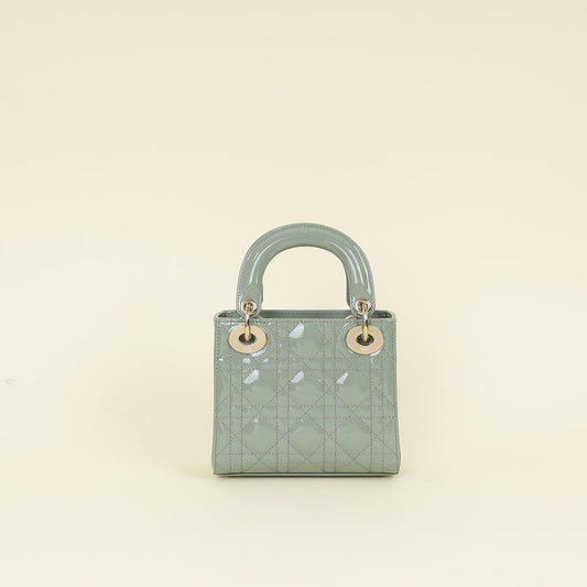 Christian Dior Grey Lady Dior Mini Chain Bag