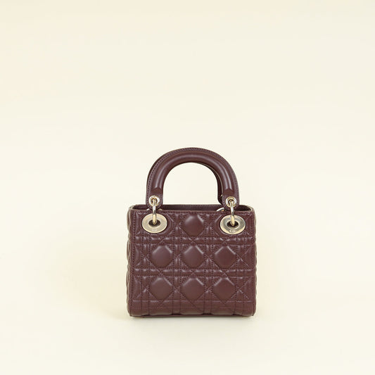 Christian Dior Plum Lady Dior Mini Chain Bag